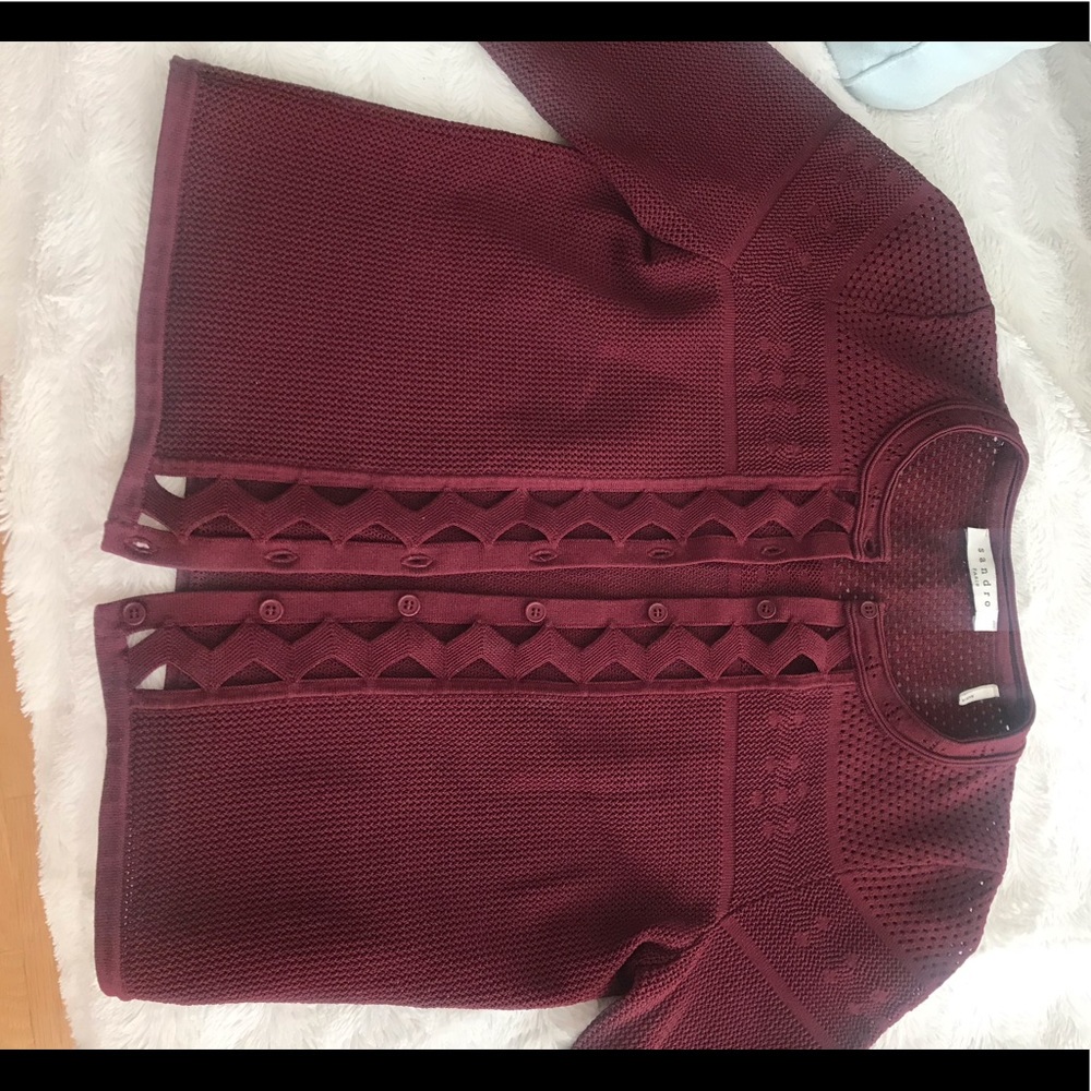 Maroon Sandro cotton sweater Xs